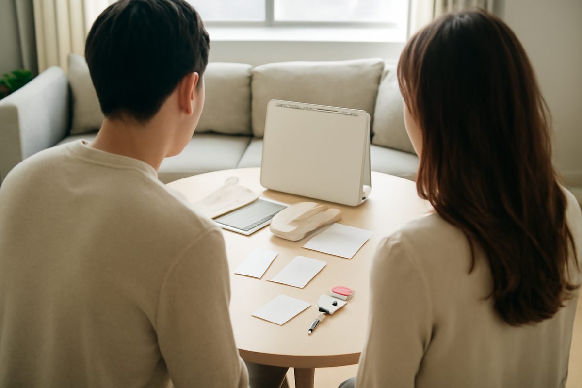 서울 공공예식장 비품비 안내 장면을 상징한 웨딩 준비 책상 사진